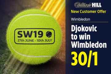 Novak Djokovic gewinnt Wimbledon mit 30/1 mit William Hill – 18+ T&Cs gelten