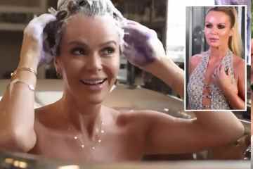 Amanda Holden von BGT zieht sich für ein Video in ihrem sehr schicken Badezimmer nackt aus