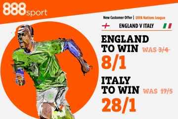 Holen Sie sich mit 888Sport eine maximale Wette von £5 auf England bei 8/1 oder Italien bei HUGE 28/1