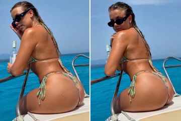 Shearers umwerfende Tochter Hollie zeigt auf einem Boot ihren gebräunten Bikini-Körper