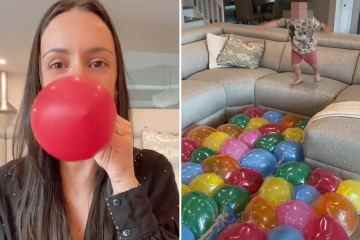 Die vielbeschäftigte Mutter erzählt, wie man mit Luftballons eine sichere Indoor-Hüpfburg für Kinder baut