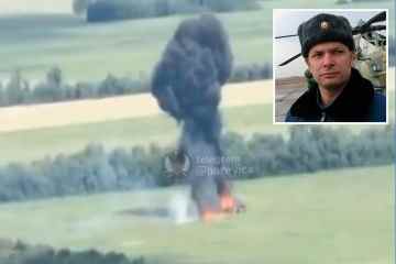 Moment Putin verliert den 55. COLONEL, als ein Hubschrauber von der Ukraine in den Himmel geschossen wird