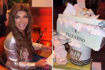 In der DRITTEN 50. Geburtstagsfeier von RHONJ-Star Teresa mit riesigen SHOE-Kuchen