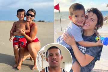 Die Ex-Verlobte Lauren von Teen Mom-Star Javi Marroquin posiert in einem roten Bikini mit ihrem Sohn