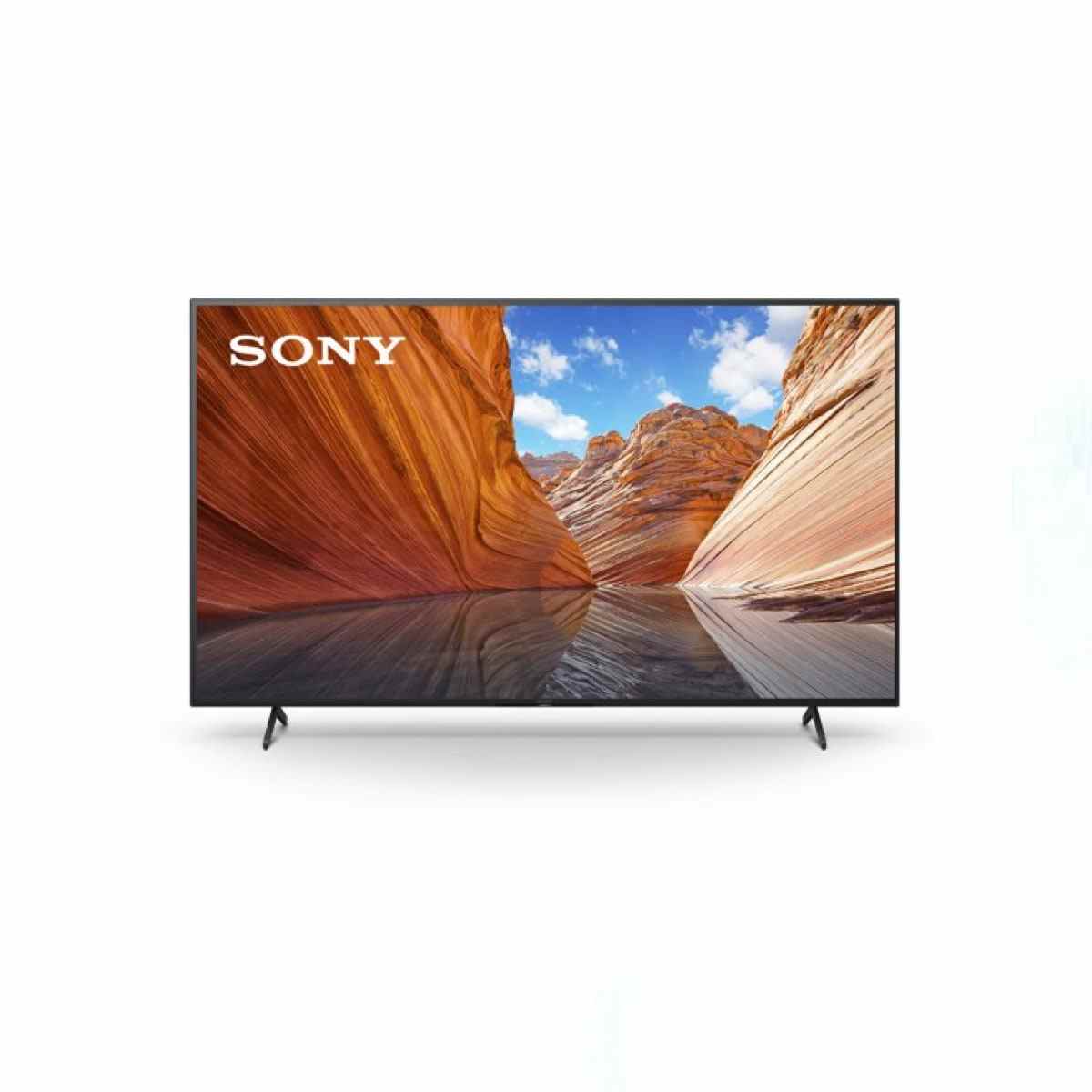 Sony 55" Klasse KD55X80J 4K Ultra HD LED Smart Google TV auf weißem Hintergrund