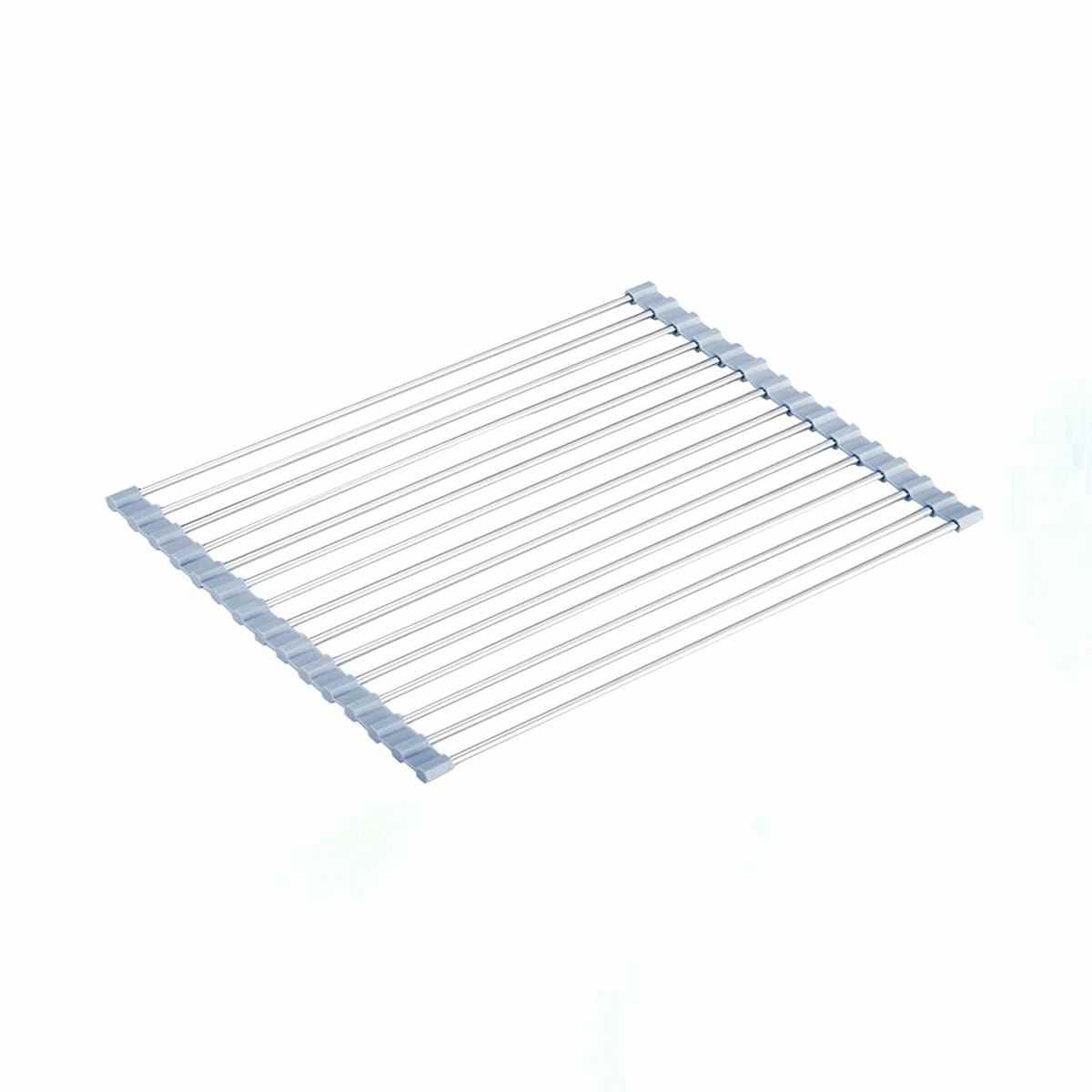 Silver and blue Seropy Roll Up Dish Drying Rack 