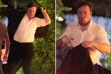 Elon Musk verzieht das Gesicht und sieht zerzaust aus, nachdem er von Twitter verklagt wurde