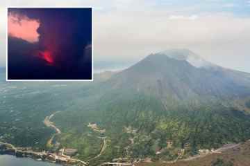 Der japanische Vulkan bricht nur 30 Meilen vom Atomkraftwerk entfernt aus, als Evakuierungen angeordnet wurden