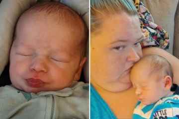 1000-Pfund-Schwestern-Star Amy Slaton teilt ein seltenes Foto des neugeborenen Sohnes Glenn
