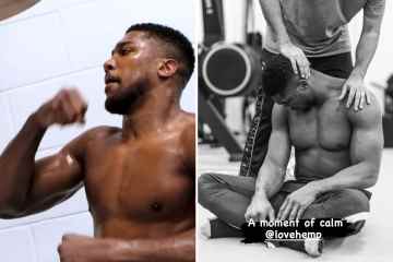 AJ sieht kolossal aus, als er vor dem Usyk-Rückkampf Bizeps und Bauchmuskeln zeigt
