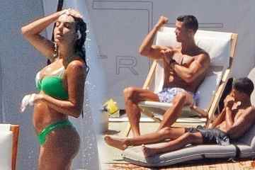 Ronaldo zeigt vor der Rückkehr von Utd einen prall gefüllten Bizeps, während Georgina im Bikini betäubt