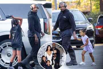 Kanye wurde mit Töchtern auf neuen Bildern gesichtet, nachdem Gerüchte um ihn und Kim wieder aufgeflammt waren