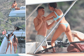 Havertz spielt Kämpfe mit Partnerin Sophia, während sich das Duo auf einer Yacht in Saint-Tropez entspannt
