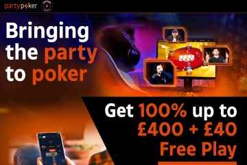 Erhalten Sie 100 % Einzahlungsbonus bis zu 400 £ & 40 £ GRATISSPIEL bei Party Poker