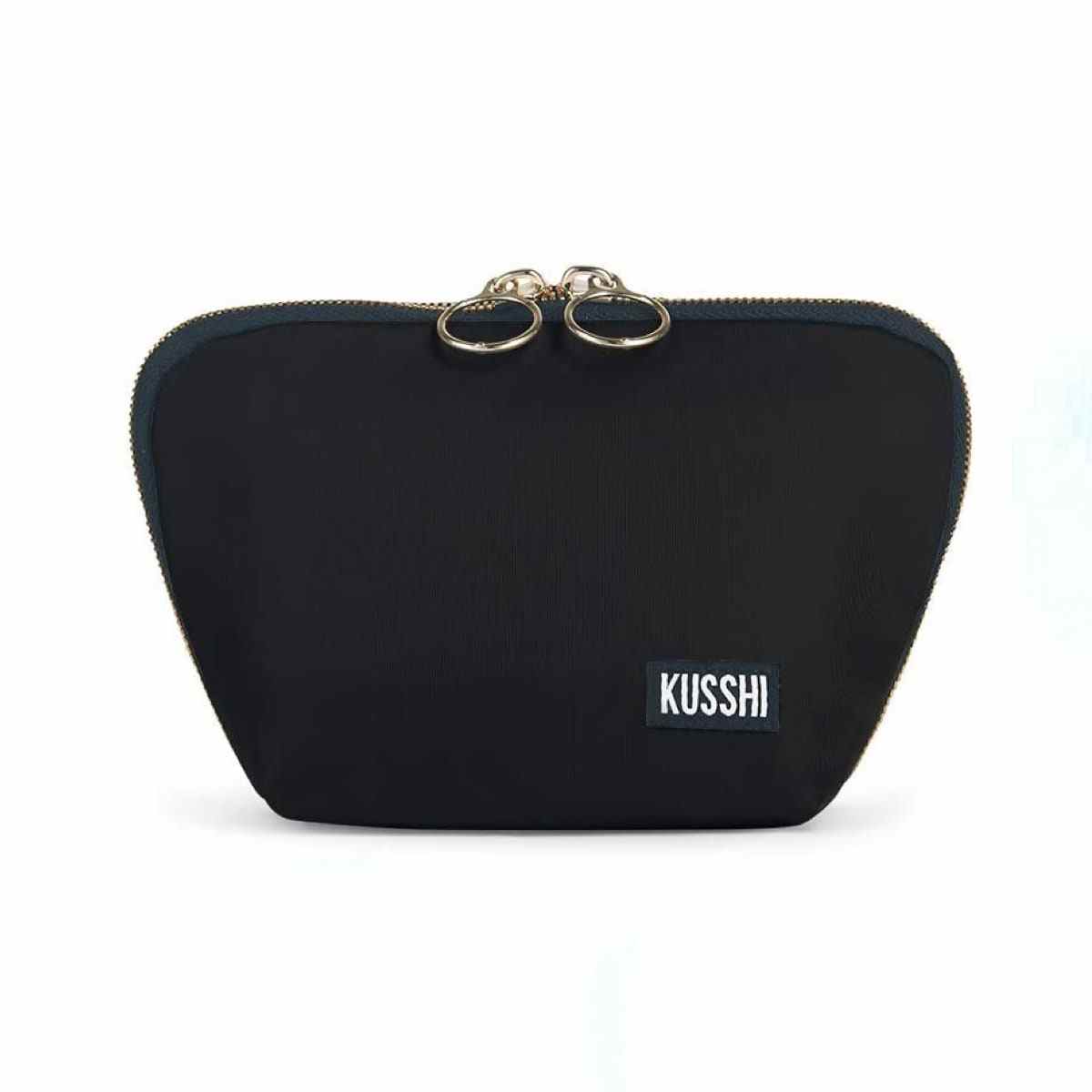 Black Kusshi Travel Everyday Makeup Bag on white background