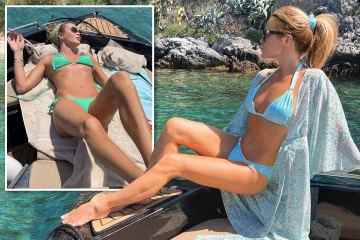 Amanda Holden, 51, sieht in einem Bikini umwerfend aus, als sie auf einem Boot in Griechenland faulenzt