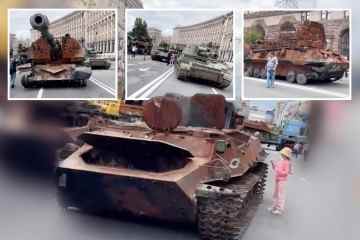 Kiew stellt Putins erbeutete Panzer zur Schau, ein demütigender Schlag für den Tyrannen