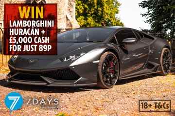 Nehmen Sie teil und gewinnen Sie mit dem Code von The Sun einen Lamborghini + 5.000 £ ab nur 89 Pence