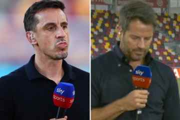 Jamie Redknapp und Gary Neville in FURIOUS Sky Sports streiten sich über die Niederlage von Man Utd