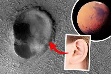 Schnappschüsse der Nasa-Sonde zeigen einen riesigen ohrenförmigen Krater auf dem Mars