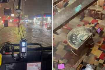 Sturzfluten trafen den Strip von Las Vegas, wobei Wasser in das legendäre Casino strömte