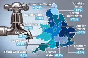 HEUTE steigen die Wasserrechnungen – sehen Sie sich die vollständige Liste an, um mehr über Ihre Region zu erfahren