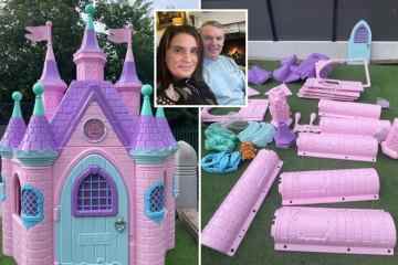 Die 22-jährige Mutter Sue Radford enthüllt das EPIC pinkfarbene Spielhaus, das sie ihren Kindern gekauft hat