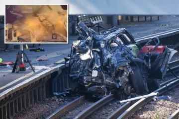 Frau stirbt, nachdem Range Rover auf Gleise gestürzt ist, während ein schockierendes Video einen Unfall zeigt