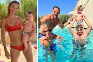 Jamie Redknapps Frau Frida betäubt im Familienurlaub im roten Bikini