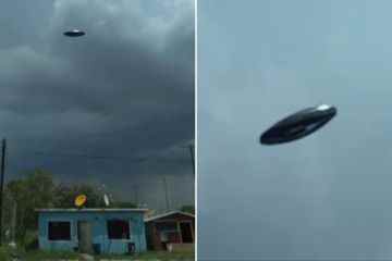 Unglaublich klares Foto „zeigt 50 Fuß scheibenförmiges UFO, das aus Sturm auftaucht“
