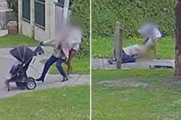 Moment: Schwangere Mutter mit Kinderwagen wird von 15-jährigem Mädchen auf Roller brutal ausgeraubt