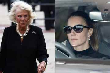Geheime Bedeutung hinter Kate & Camilla, die weiße Perlen tragen, um die Königin zu betrauern