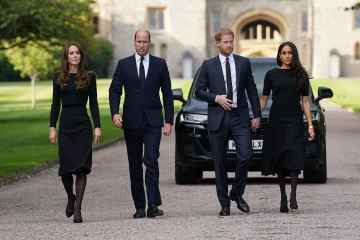 Meghan und Harry schließen sich William und Prinzessin Kate an, um in Windsor um Queen zu trauern