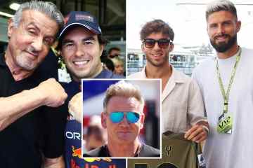 Gordon Ramsay, Sylvester Stallone und Hugh Grant schauen beim italienischen GP zu