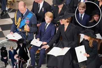 Mutter Kate tröstet Sohn George, 9, in einem herzerwärmenden Moment bei der Beerdigung von Queen