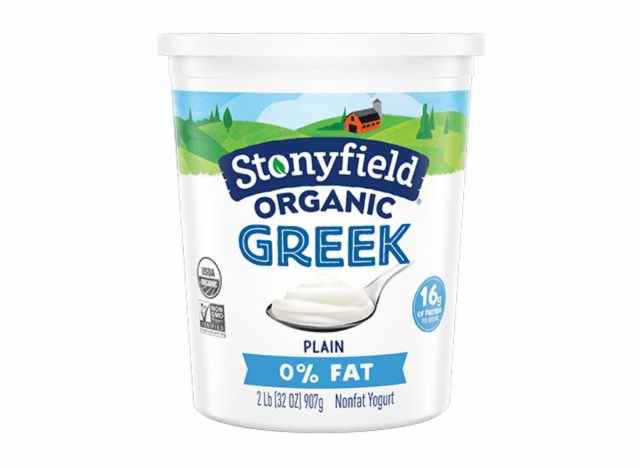 Stonyfield Organic Plain Greek Joghurt mit 0% Fett 