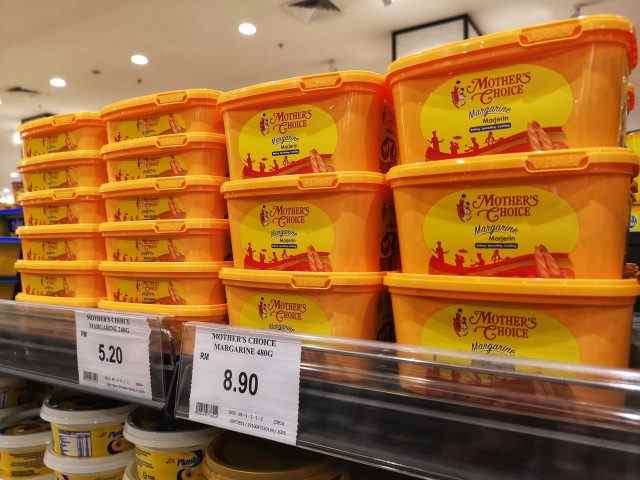 Mother's Choice Margarine Container Display im Supermarkt