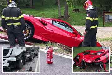 Schreckliche Bilder zeigen die Folgen eines 250.000-Pfund-Ferrari-Supersportwagen-Zerschlags