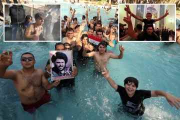Beobachten Sie, wie Demonstranten den Palast stürmen und sich im Swimmingpool des Präsidenten erfrischen