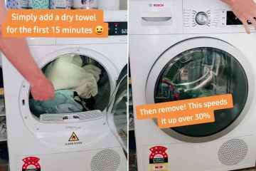 Frau teilt einen cleveren Trick, um Ihre Kleidung im Wäschetrockner schneller trocknen zu lassen