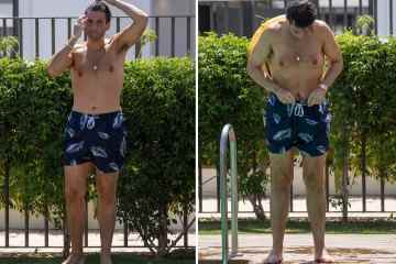 Der nackte James Argent zeigt in Marbella seinen 14. Gewichtsverlust in Badehose