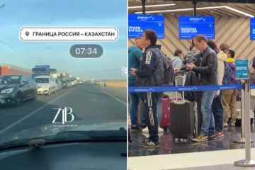 Russen fliehen zur Grenze, um Putins Aufruf zu entgehen, während Männer aus Betten gezogen werden