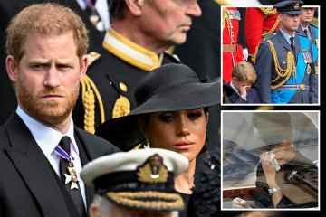 Die königliche Familie war in Trauer vereint, als Harry, Meghan, Sophie und George Tränen vergossen