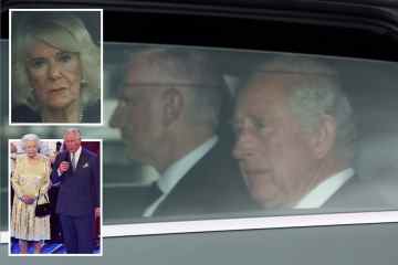Der am Boden zerstörte König Charles und Königin Camilla verlassen Balmoral nach dem Tod der Königin 