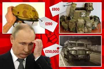 In Putins hoffnungsloser KORRUPTISCHER Armee, während Truppen bei russischem EBAY Ausrüstung auspeitschen