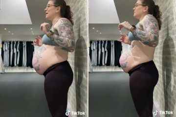 Die schwangere Mutter verblüfft, als sie genau zeigt, wie ihr Baby in ihrem Bauch liegt