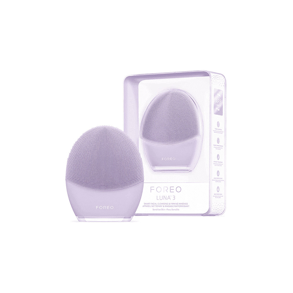 Handliche Lavendel-Gesichtsmassagebürste mit Verpackung