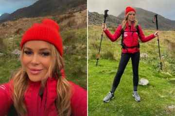 Amanda Holden wird die „sexiest Hikerin der Welt“, als sie einen Berg erklimmt 