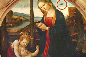 Krippenmalerei „enthält Beweise für Außerirdische“, behaupten Verschwörungstheoretiker