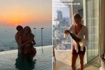 In Tashas und Andrews erstem Urlaub in Dubai, als Love Islanders Champagner knallen lassen